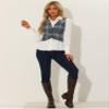 Allegra K Plaid Vest for Women's Single Breasted Sleeveless Racerback Vintage Waistcoat X-Small Grey Blue view 4