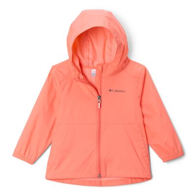 Columbia Youth Girls Switchback II Rain Jacket, Hot Coral, X-Large