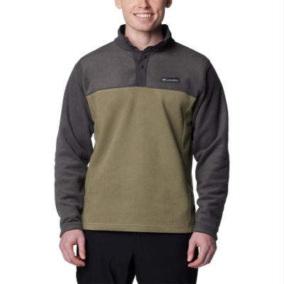 Columbia Men's Steens Mountain Half Snap II, Stone Green/Shark, X-Large