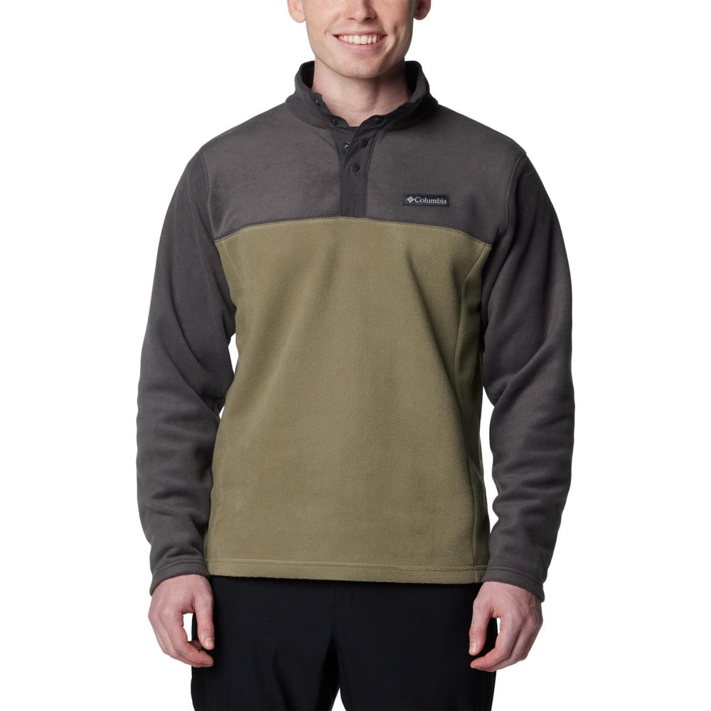 Columbia Men's Steens Mountain Half Snap II, Stone Green/Shark, X-Large