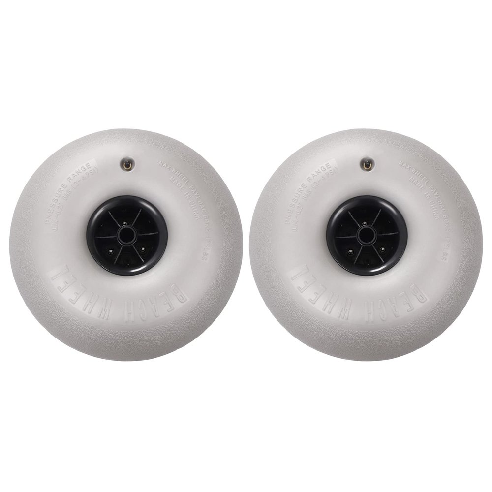 Goudergo 16 inch Beach Inflatable Wheels,2 Pcs Replacement Sand Tires for Kayak Dolly, Canoe Cart and Buggy,Up to 176.36 pounds