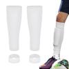 Linkidea Kids Soccer Leg Sleeve with Shin Guard Straps, Elastic Compatible with Grip Socks, Best Alternative to Soccer Athletic Socks for Child 6-8 Years (White) view 1