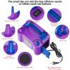 Motorenbau Electric Balloon Pump, Portable Electric Balloon Blower Machine Balloon Air Pump, Dual Nozzle 110V 600W Balloon Inflator for Party Decoration Christmas Birthday-Purple view 2