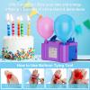 Motorenbau Electric Balloon Pump, Portable Electric Balloon Blower Machine Balloon Air Pump, Dual Nozzle 110V 600W Balloon Inflator for Party Decoration Christmas Birthday-Purple view 3