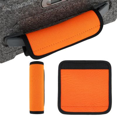 2 Pack Luggage Handle Wraps for Suitcase, Bright Color Comfort Soft Handle Covers Suitcase Luggage Handle Wrap Luggage Tag Wraps Travel Accessories (Orange)