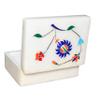 craftslook Floral Symmetry Marble Inlay Jewelry Box 4x3  Handmade Decorative Trinket & Ring Box, Shiny Marble Organizer, Unique Inlay Art, Perfect Birthday Gifts & Womens Home Decor view 2