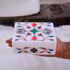 craftslook Marble Inlay Jewelry Box 4x3  Handmade Floral Trinket & Ring Organizer, Shiny Decorative Marble Box, Unique Inlay Art, Perfect Birthday Gifts & Elegant Home Decor for Women view 3