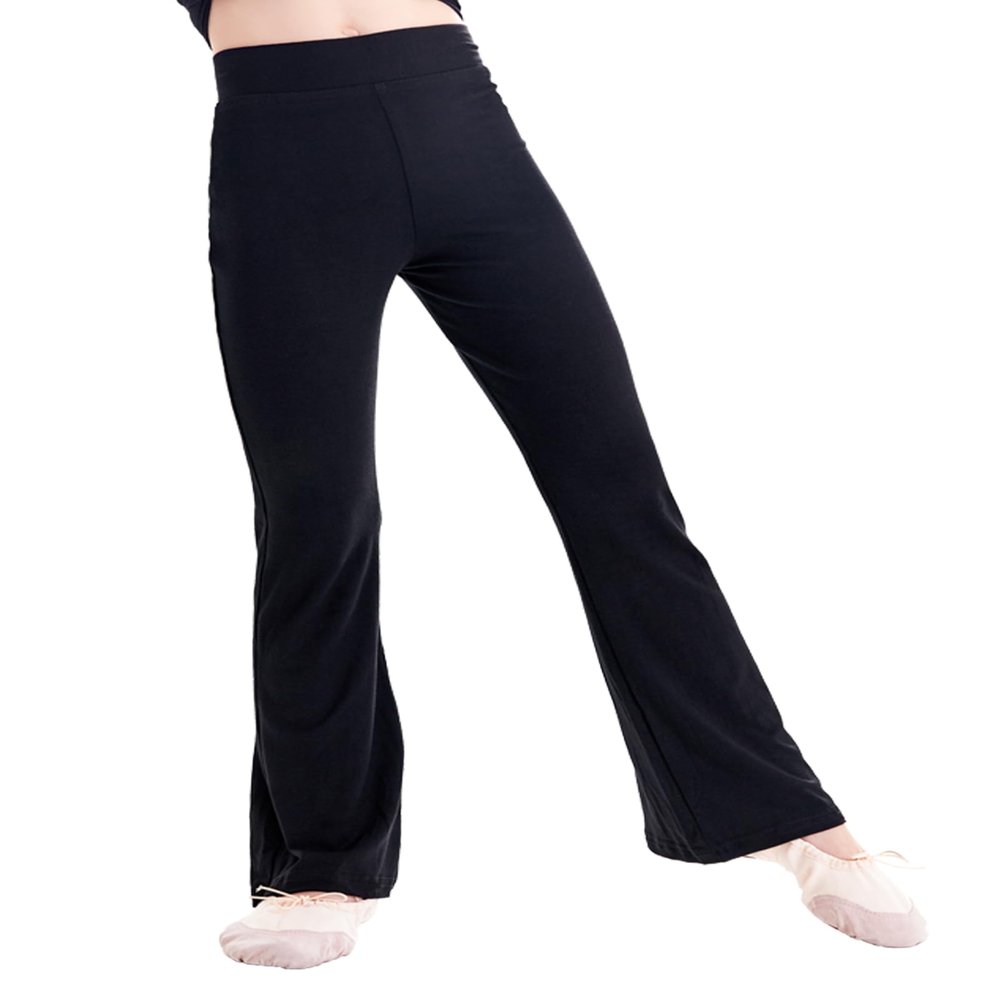 Daydance Black Athletic Girls Flare Dance Pants for Ballet, Yoga, Gymnastics, Exercisse and Workout
