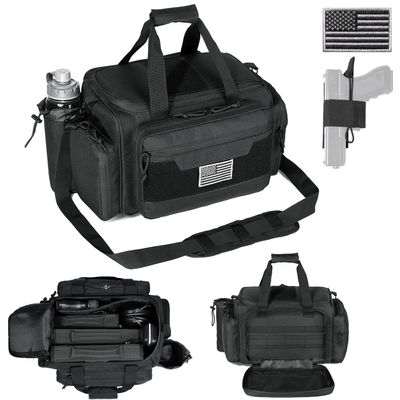 DBTAC Gun Case Bag Upgraded Specialist | Tactical 3+ Pistol Bag Firearm Shooting Case with Water Bottle Holder & Lockable Zippers for Shooting Range Outdoor Hunting (Black)