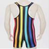 Alvivi Mens Muscle Tank Top Wrestling Singlet Striped Jumpsuit Bodysuit Fitness Workout Activewear Rainbow Small view 4