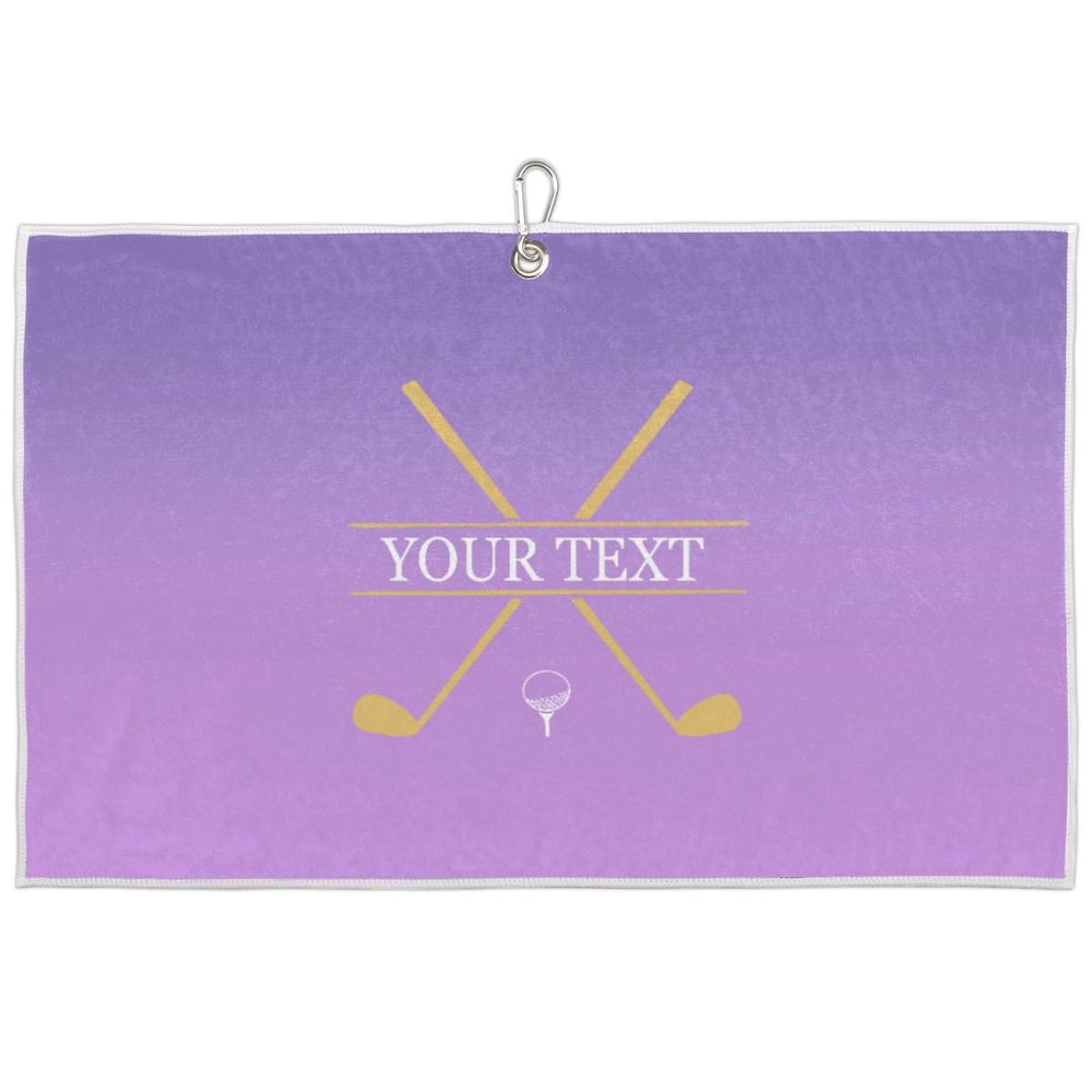 FZDXZJJ Custom Golf Towels for Women Personalized Golf Towel with Name Or Text for Golf Bags with Clip Golf Gifts for Golf Fan, Funny Golf Lover Gift for Women Mom Wife Girlfriend -Gradient Purple