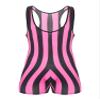 Alvivi Mens Muscle Tank Top Wrestling Singlet Striped Jumpsuit Bodysuit Fitness Workout Activewear Hot Pink Large view 1