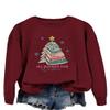 ESIKAH All Booked For Christmas Sweatshirt Funny Christmas Sweatshirt Holiday Xmas Shirt Women Crewneck Reading Pullover Tops Wine Red view 2