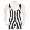 Alvivi Mens Muscle Tank Top Wrestling Singlet Striped Jumpsuit Bodysuit Fitness Workout Activewear Black Small view 2