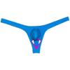 Jaxu Men's Spandex Bulge Pouch Thong Underwear Ball Out Bikini T-back Shiny Solid Tangas 2-Pairs(Lake Blue) M view 3