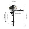 4 Stroke 3HP Heavy Duty Outboard Motor, 2.2KW Outboard Motor Boat Engine with Wind Cooling System & CDI Ignition System, Inflatable Fishing Boat Engine for Fishing Boats, Sailing Boats, Small Yachts view 2
