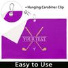 FZDXZJJ Custom Golf Towels for Women Personalized Golf Towel with Name Or Text for Golf Bags with Clip Golf Gifts for Golf Fan, Funny Golf Lover Gift for Women Mom Wife Girlfriend -Dark Magenta view 4