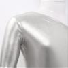 LiiYii Girl's Skating Jumpsuit Shiny Sequins Party Romper Bodysuit One Shoulder Dance Leotards Flare Bell Bottom Silver 16 Years view 4