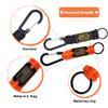 4 Pcs Heavy Duty Paracord Lanyard Keychain with USA Flag, Braided Parachute Lanyards for Keys Long/Short Keychain Lanyard Neck Buckle with Metal Clip Key Ring for Outdoor Activitie (Black/Orange) view 2