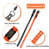 4 Pcs Heavy Duty Paracord Lanyard Keychain with USA Flag, Braided Parachute Lanyards for Keys Long/Short Keychain Lanyard Neck Buckle with Metal Clip Key Ring for Outdoor Activitie (Black/Orange) view 3