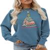 ESIKAH All Booked For Christmas Sweatshirt Funny Christmas Sweatshirt Holiday Xmas Shirt Women Crewneck Reading Pullover Tops Blue view 1