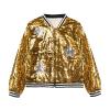 LOLANTA Sparkle Girls Outfit Kids Clothes Zipper Coat Jacket (Gold,8-10) view 4