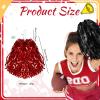 100 Pcs Cheerleading Pom Poms Metallic Foil Cheer Pompoms with Plastic Handle Cheerleader Pompoms Spirit Fun for Cheer Squad Dancing Party Performance Game Ball Sports Team(Black, Red) view 2