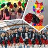 100 Pcs Cheerleading Pom Poms Metallic Foil Cheer Pompoms with Plastic Handle Cheerleader Pompoms Spirit Fun for Cheer Squad Dancing Party Performance Game Ball Sports Team(Black, Red) view 4