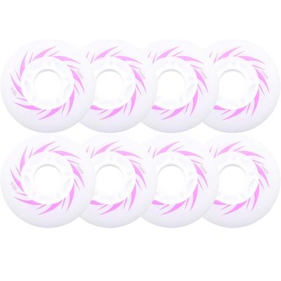 UZIAH 8 Pack 72mm Inline Skate Wheels Skates Replacement Wheels with LED Light Up Skating Wheels Luminous Wheels,Pink,72mm