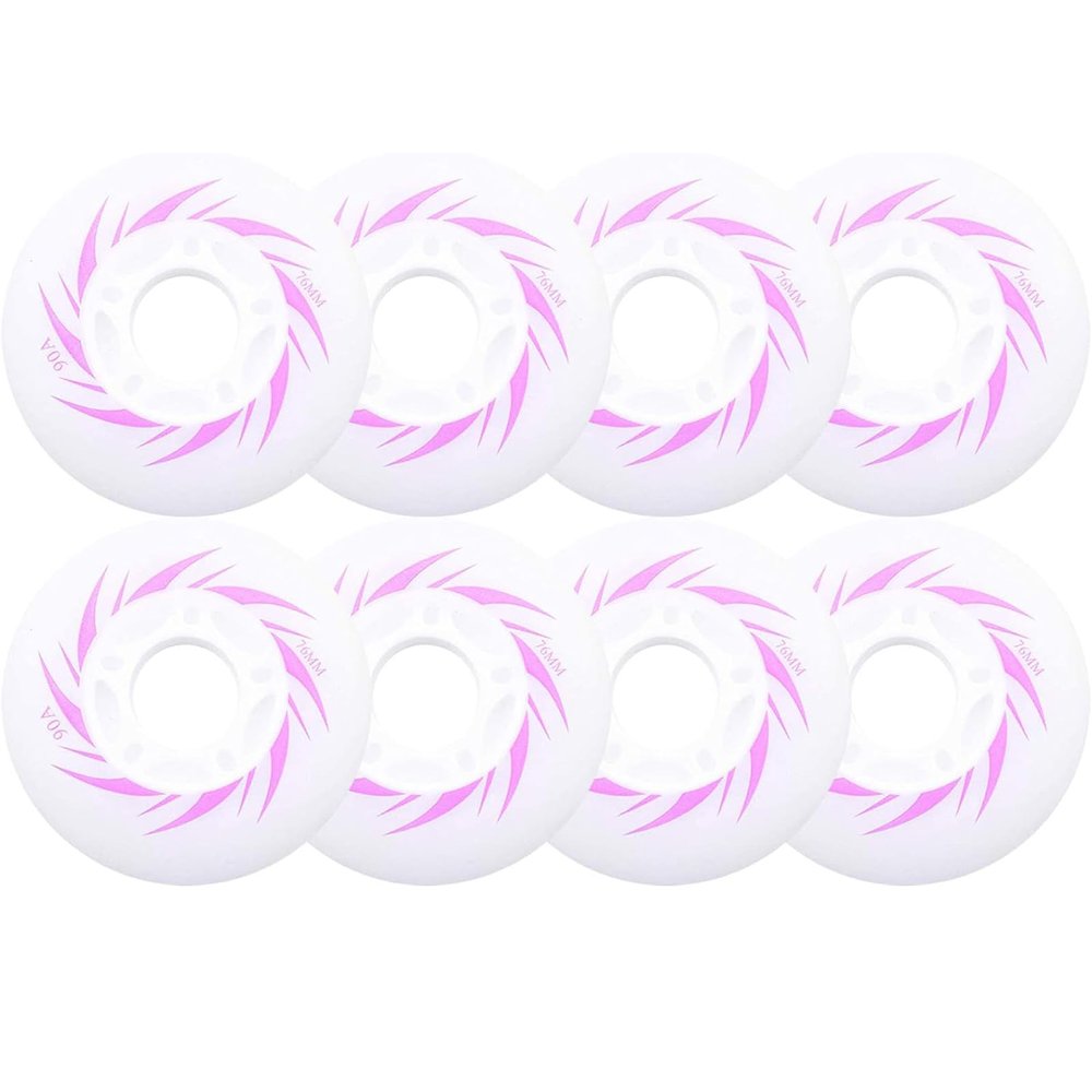 UZIAH 8 Pack 72mm Inline Skate Wheels Skates Replacement Wheels with LED Light Up Skating Wheels Luminous Wheels,Pink,72mm
