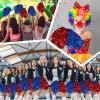100 Pcs Cheerleading Pom Poms Metallic Foil Cheer Pompoms with Plastic Handle Cheerleader Pompoms Spirit Fun for Cheer Squad Dancing Party Performance Game Ball Sports Team(Blue, Red) view 4