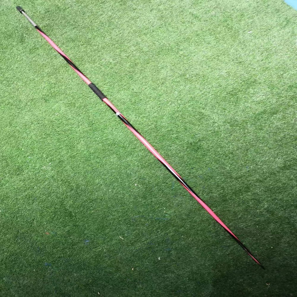 Competition&Training 600grams 60 Meter Rubber tip Javelin Stick - Track and Field Throwing Equipment 600g 60M Javelin Throw red with Black Spiral Design Spear