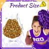 100 Pcs Cheerleading Pom Poms Metallic Foil Cheer Pompoms with Plastic Handle Cheerleader Pompoms Spirit Fun for Cheer Squad Dancing Party Performance Game Ball Sports Team(Gold, Purple) view 2