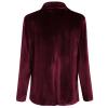 AFAVOM Women Blazers for Work Long Sleeve Jackets Office Velvet Suit Business Winter Open Front Coat Outerwear Solid Color Cardigans Top 1 Button Shawl Lapel Casual Blazer Suit with Pockets Wine S view 3
