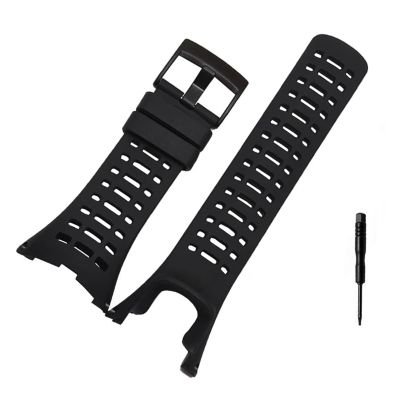 REFKIT Outdoor Sports Silicone Strap For SUUNTO For Ambit 1 2 2R 2S Run For 3 PEAK Men's Watch Rubber Band Screwdriver Watchband Accessories(B black black)