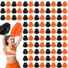 100 Pcs Cheerleading Pom Poms Metallic Foil Cheer Pompoms with Plastic Handle Cheerleader Pompoms Spirit Fun for Cheer Squad Dancing Party Performance Game Ball Sports Team(Black, Orange) view 1