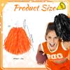 100 Pcs Cheerleading Pom Poms Metallic Foil Cheer Pompoms with Plastic Handle Cheerleader Pompoms Spirit Fun for Cheer Squad Dancing Party Performance Game Ball Sports Team(Black, Orange) view 2