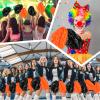 100 Pcs Cheerleading Pom Poms Metallic Foil Cheer Pompoms with Plastic Handle Cheerleader Pompoms Spirit Fun for Cheer Squad Dancing Party Performance Game Ball Sports Team(Black, Orange) view 4