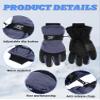 Bencailor 6 Pairs Kids Winter Gloves Waterproof Ski Glove Boy Girl Warm Snow Snowboard Mittens for Cold Unisex(Red Green Blue Purple Gray Dark Blue,10-15 Years,Simple,Solid Color) view 4