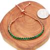 Uloveido Rose Gold Plated Created Emerald Tennis Bracelet for Women - Fashion Adjustable Green Stone Bolo Bracelet for Girlfriend Mother Y4043 view 2