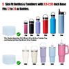 2 Pack Protective Glitter Silicone Boot for Stanley IceFlow 20-40oz & Hydro Flask Water Bottle 12-24oz Reduces Dents Silicone Water Bottle Bottom Cover Sleeve Compatible with Stanley(S,Grey Purple) view 2