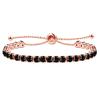 Uloveido Delicate Adjustable Slider Chain Bracelets Thin Dainty Black CZ Crystal Bracelet Rose Gold Color Jewelry Gift for Women Lady with Bolo Clasp Y4043 view 1