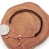 Uloveido Delicate Adjustable Slider Chain Bracelets Thin Dainty Black CZ Crystal Bracelet Rose Gold Color Jewelry Gift for Women Lady with Bolo Clasp Y4043 view 2