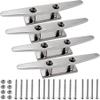 SHENGHUISS Boat Open Base Cleat 316 Stainless Steel Mooring Dock Cleat for Boat,Deck,Hook (5 inch 4 Pack) view 1