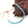 Uloveido Fashion Synthetic Turquoise Tennis Bracelets for Women Rose Gold Color, Light Blue Crystal Bolo Bracelets for Mom Birthday Gift, Bracelet Jewelry for Wedding Y4043 view 3