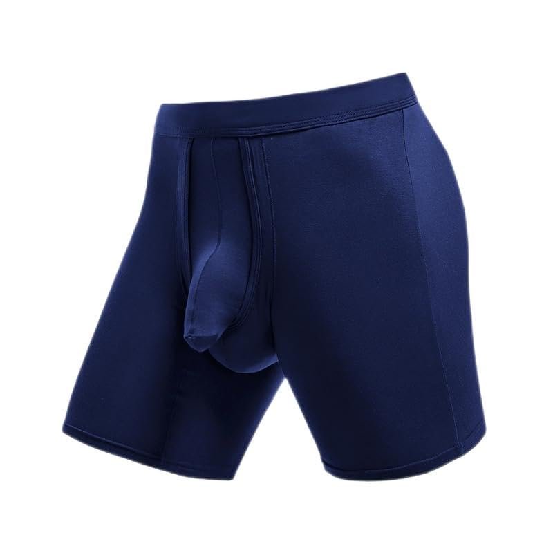 Zoelizece Dual Pouch Mens underwear Elephant Trunk Boxer Briefs Lifting Athletic Supporter (Royal blue-2XL)