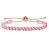 Uloveido Fashion Adjustable Bolo Style Pink Crystal Tennis Bracelet for Mother Women Rose Gold Plated Silder Chain Bracelet Y4043 view 1