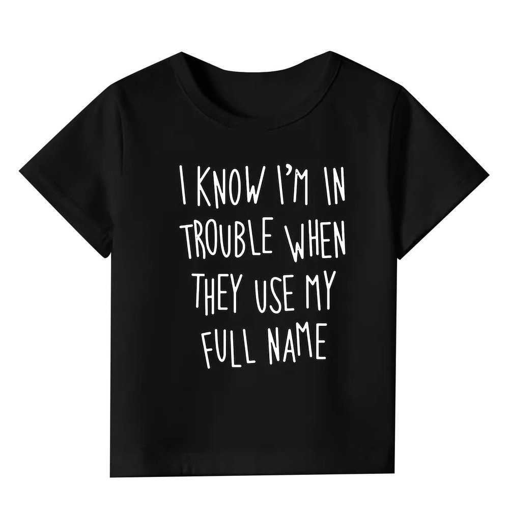 Kids Toddler Baby Unisex Spring Summer Letter Print Cotton Short Sleeve Tshirt Clothes Girls Size 16 Clothes (Black, 1-2 Years)