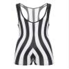 TiaoBug Men's One Piece Swimsuit Bikini Striped Wrestling Singlet Bodysuit Jumpsuit Sportwear Black 3X-Large view 3