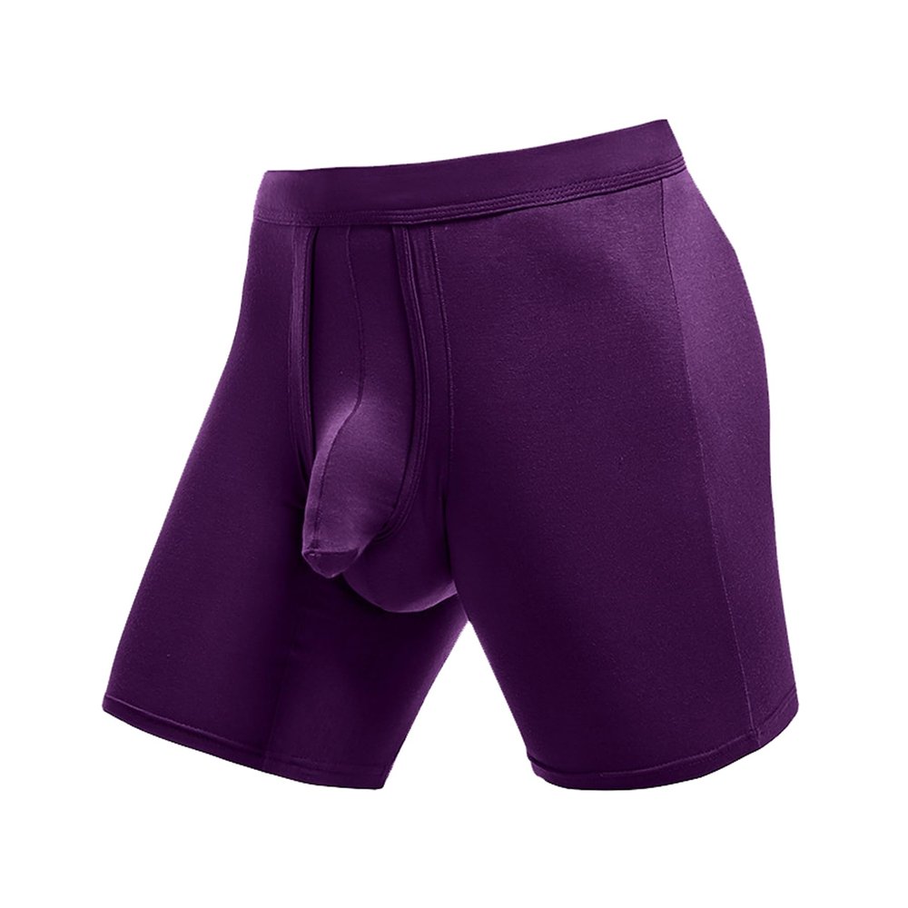 ZoeZoelizece Dual Pouch Mens underwear Elephant Trunk Boxer Briefs Lifting Athletic Supporter (Purple-2XL)